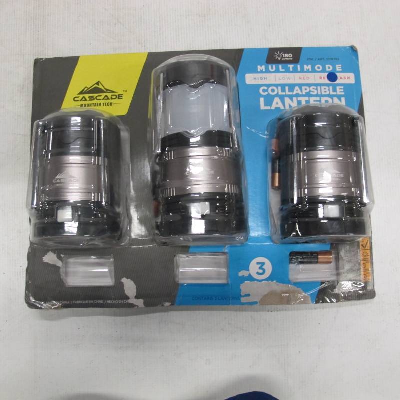 lot 82 image: Cascade Mountain Tech Collapsible LED Lantern 3 pack