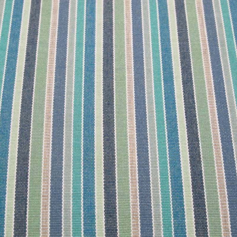 lot 128 image: 4 Pack of Sunbrella Outdoor Seat Pad Cushions in Striped BlueGreen