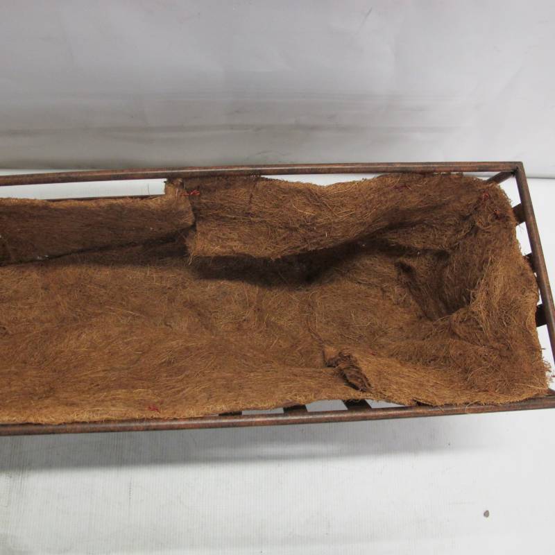 lot 127 image: Deer Park Ironworks Large Solera Window Box w Coco Liner 43 in. L x 9 in. D x 9 in. H