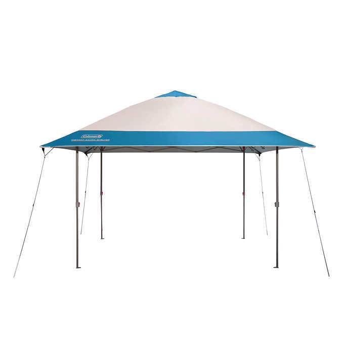 lot 14A image: Coleman 13 x 13 Instant Eaved Shelter - Blue  Gray with wheeled roller case