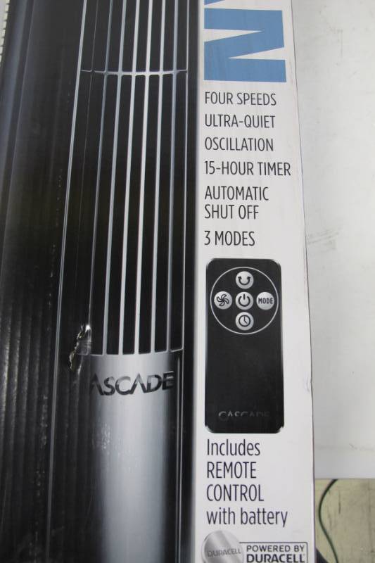 Cascade 40 Oscillating 4-Speed Tower Fan with Remote