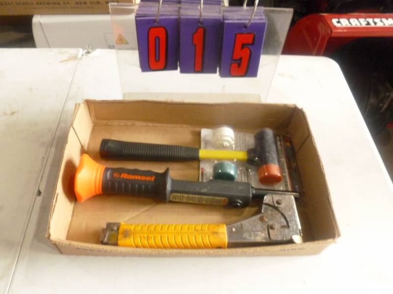 Flat of Tools RamsetStaplerHammer