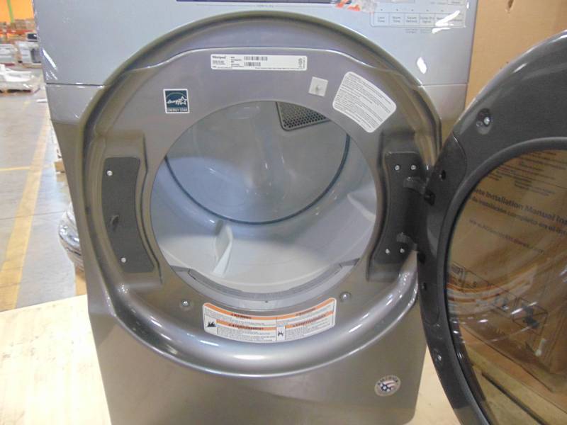 lot 16 image: Whirlpool 7.4-cu ft Reversible side swing Stackable Electric Dryer with Steam Cycles (Chrome Shadow) ENERGY STAR WED6620HC