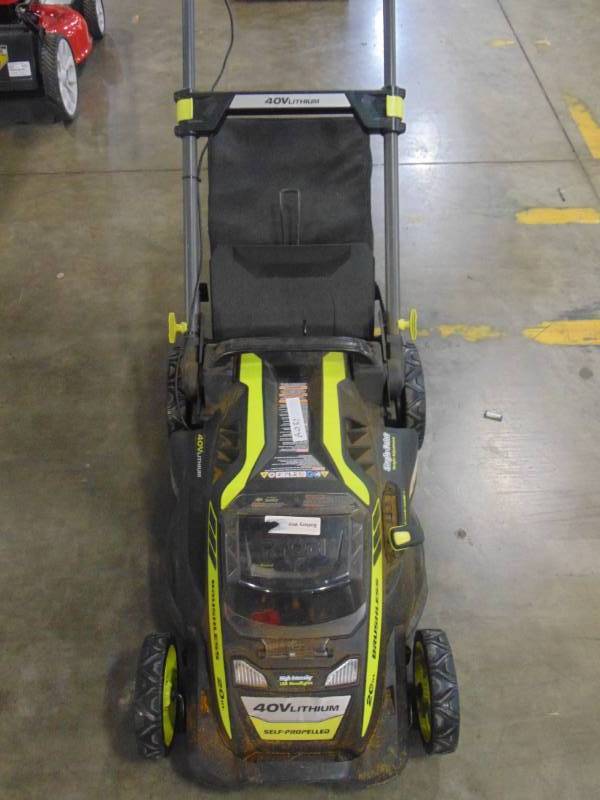 lot 35 image: Ryobi 20 40-V Brushless Li-Ion Battery Push Lawn Mower RY40107