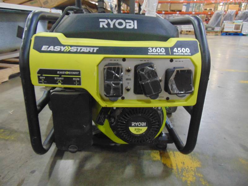 lot 55 image: Ryobi 3,600-Watt 212cc Gasoline Powered Portable Generator RY903600