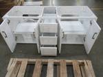 lot 233 image: allen  roth Floating 60 X  White Double Sink Bathroom Vanity Cabinet 1315VA-60-201 Missing Top. Cabinet only