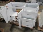 lot 234 image: allen  roth Moravia White Single Sink Vanity Cabinet 47 x 19 14 X 32 Tall 1142VA-48-201 - Missing Top, Cabinet only