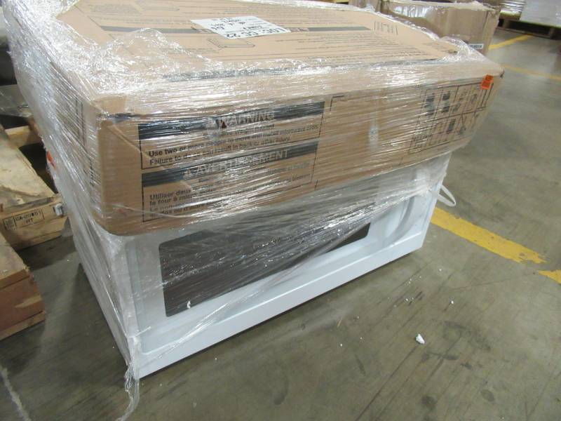 lot 232 image: Whirlpool 1.7-cu ft Over-the-Range Microwave (White)  30 WMH31017HW - Missing Plate