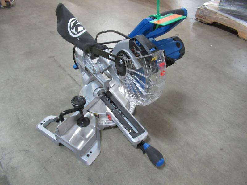lot 242 image: Kobalt Compact 7-14-in 10-Amp Single Bevel Sliding Laser Compound Miter Saw, SM1815LW