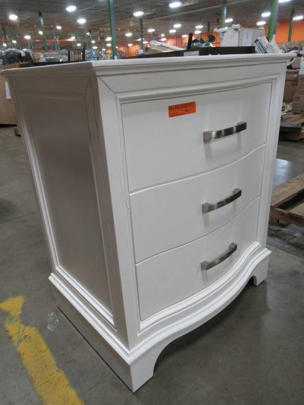 lot 249 image: allen  roth Tennaby White Single Sink Vanity Cabinet (Missing Top) 1212VA-30-201, Measures 29 14 X 21 12 X 34 12 Tall.