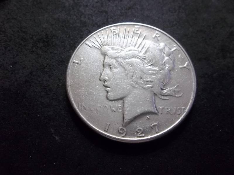 lot 55 image: 1927 D Peace Silver Dollar