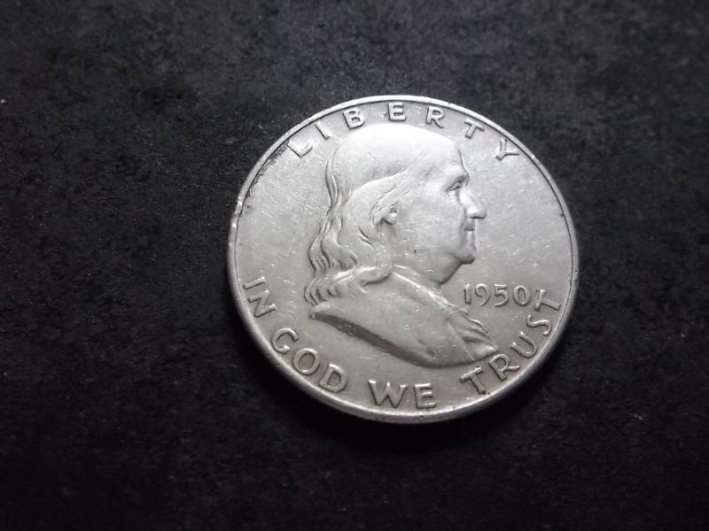 lot 105 image: 1950 D Franklin Half Dollar