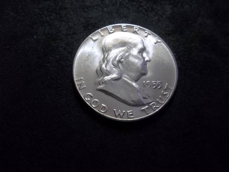 lot 115 image: 1955 Franklin Silver Half Dollar