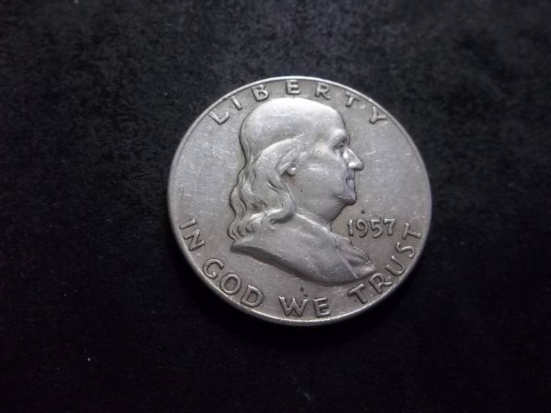 lot 117 image: 1957 D Franklin Half Dollar