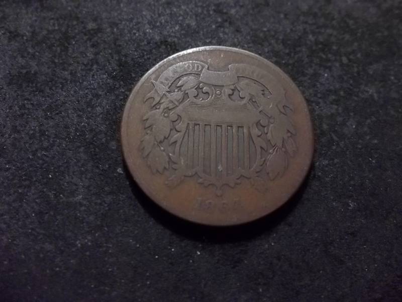 lot 135 image: 1864 2-Cent Piece