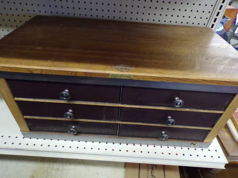 lot 3 image: 1950s Cash Register Cabinet  National Golden Rule