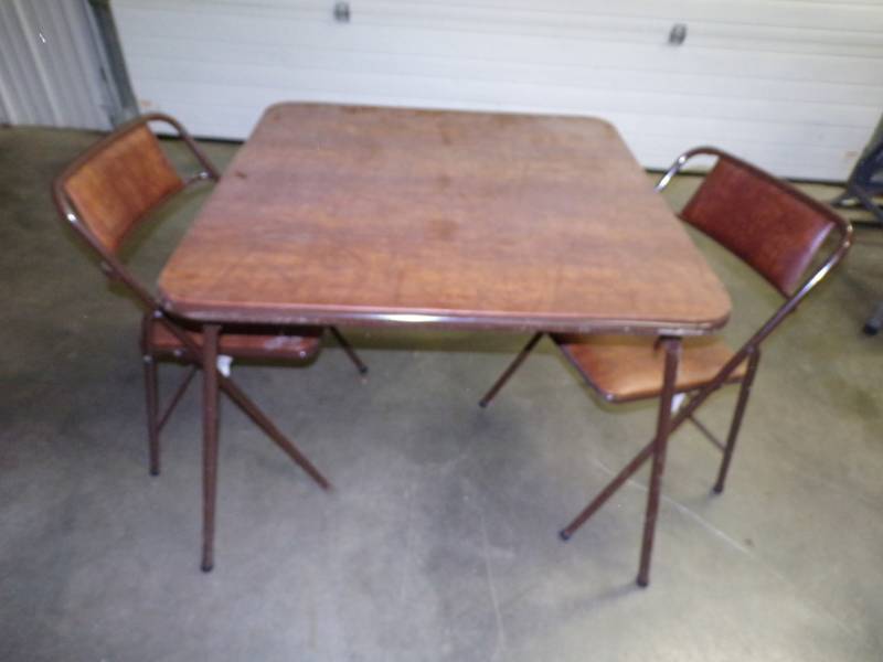 lot 97 image: Folding Table and 2 Folding Chairs