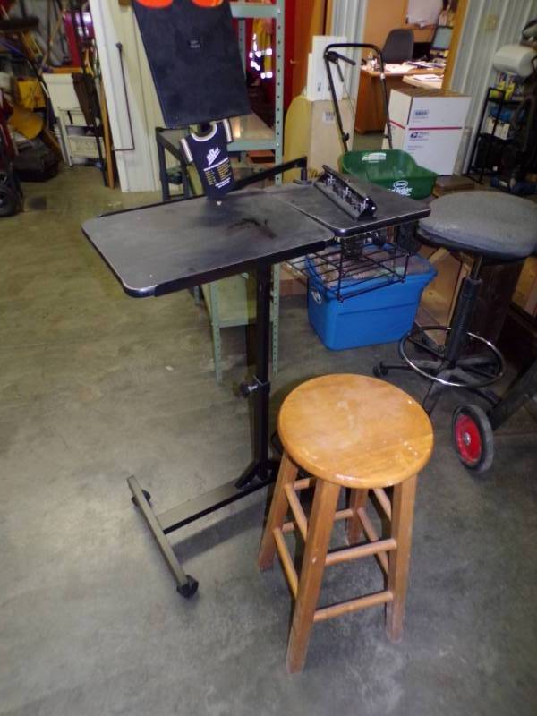 lot 102 image: Computer Stand with Stool