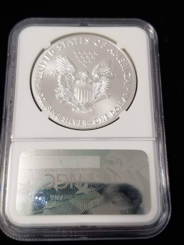 lot 48 image: 2017 AMERICAN SILVER EAGLE 1 TROY OZ. .999 FINE SILVER MS69 NGC