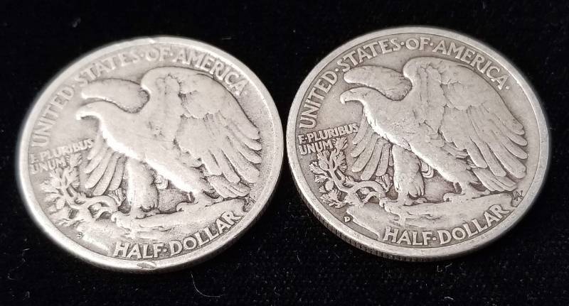lot 65 image: 2 WALKING LIBERTY HALF DOLLARS 1943-D 1945-S