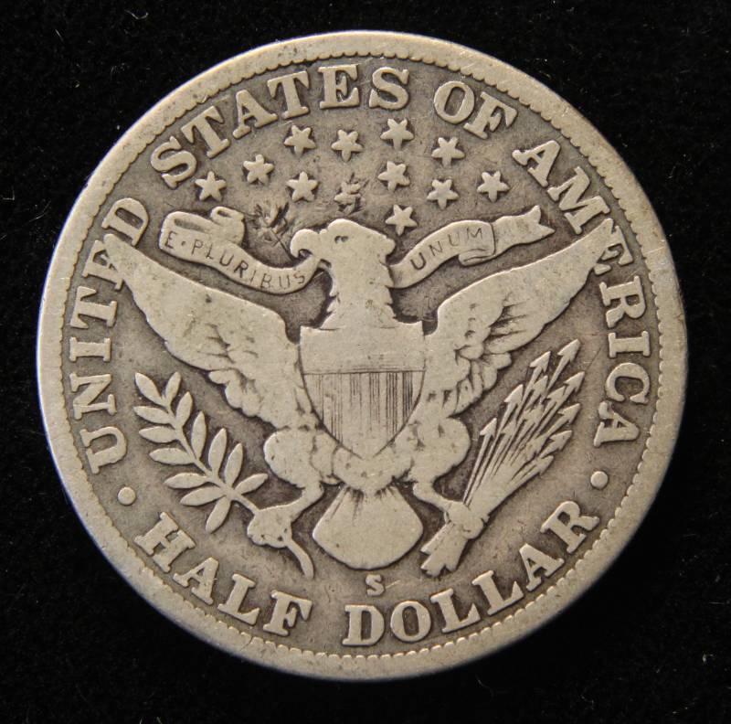 lot 26 image: 1915-S BARBER SILVER HALF DOLLAR