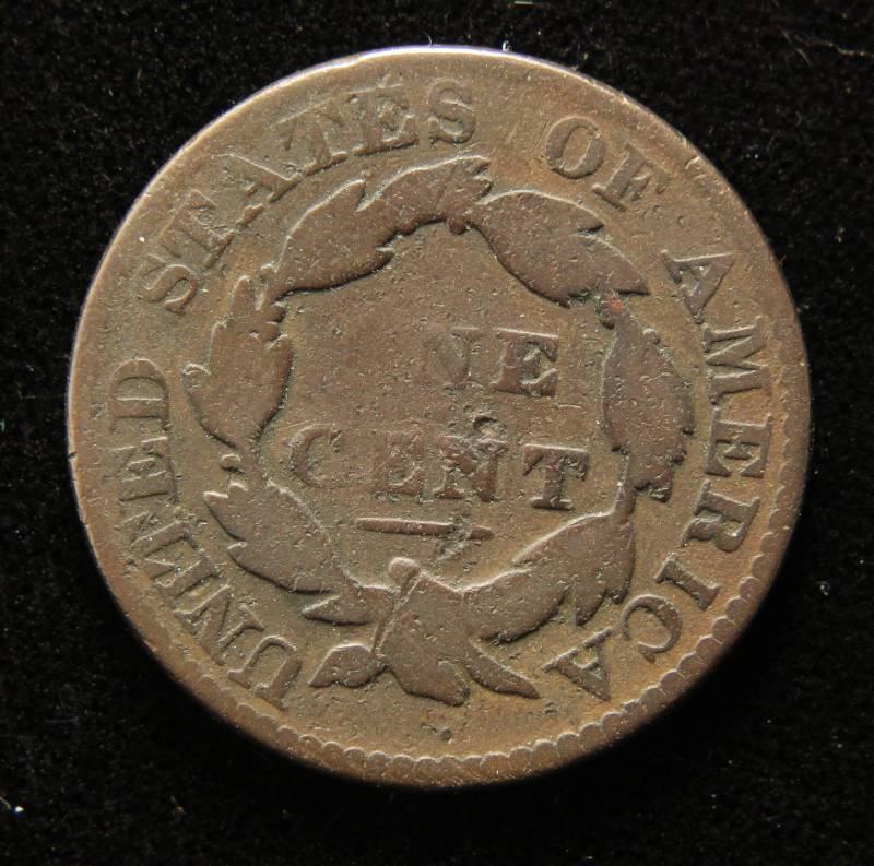 lot 02 image: 1829 LG LETTERS US CORONET HEAD LARGE CENT