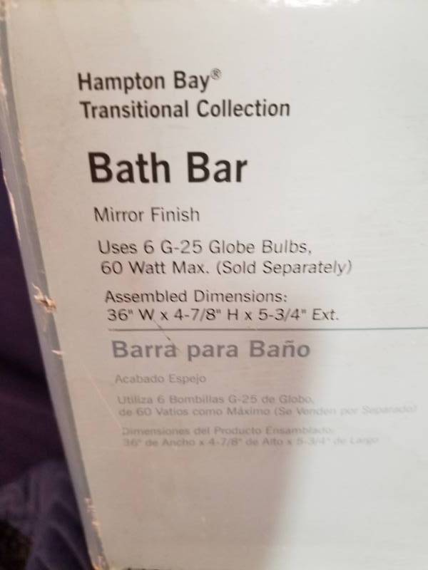 lot 22 image: Hampton Bay Bath Light Bar 