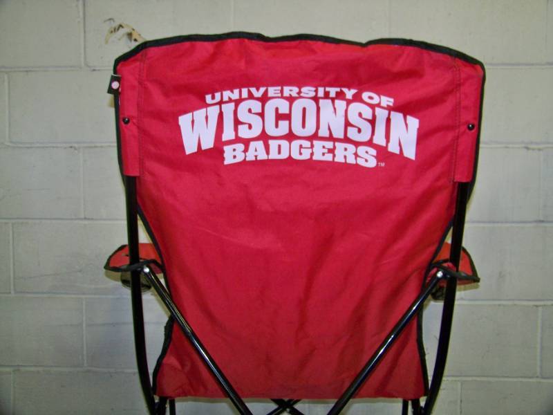 lot 40 image: University of Wisconsin - Madison High Back Chair with Carrying Bag