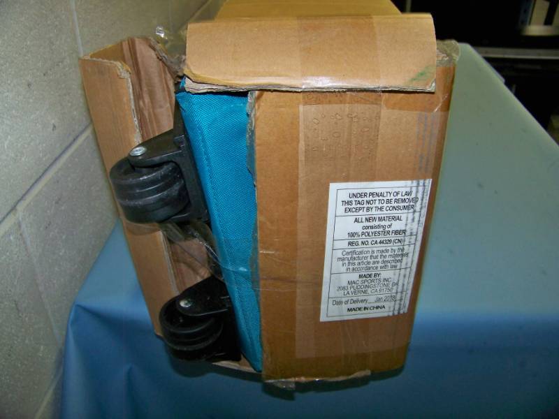 lot 27 image: Folding Hammock with Frame and Removable Canopy in Carrying Bag with Wheels - in Original Box