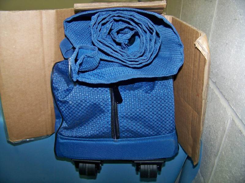 lot 28 image: Folding Hammock with Frame and Removable Canopy in Carrying Bag with Wheels - in Original Box
