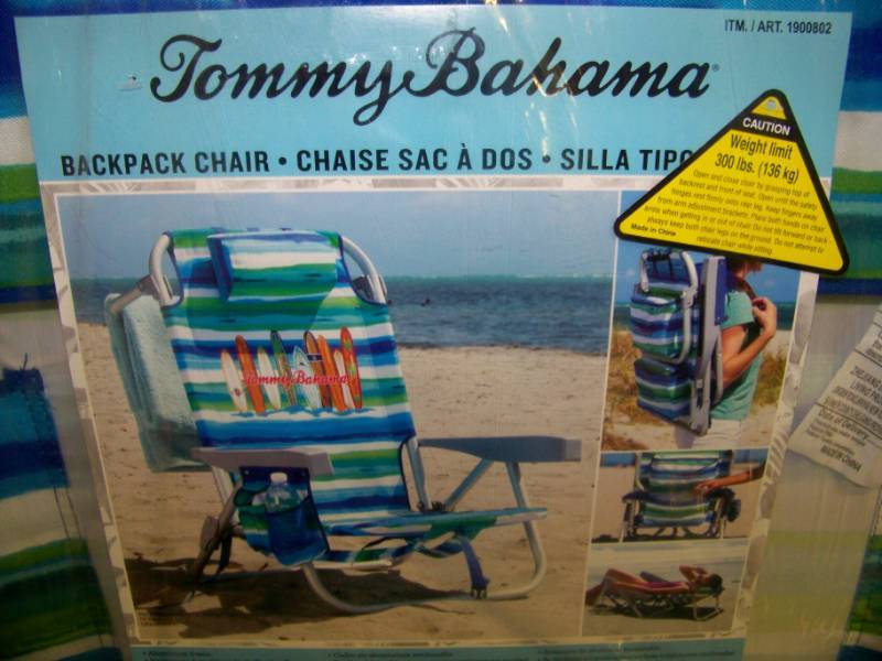 lot 29 image: (2) Tommy Bahama, Backpack Beach Chairs - NEW in Original Packaging