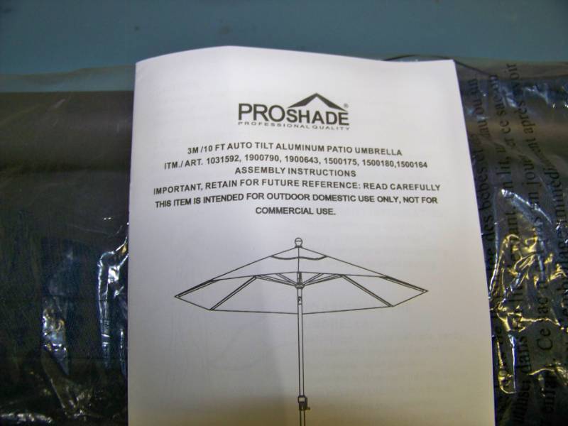 lot 65 image: ProShade, Auto Tilt Aluminum Patio Umbrella