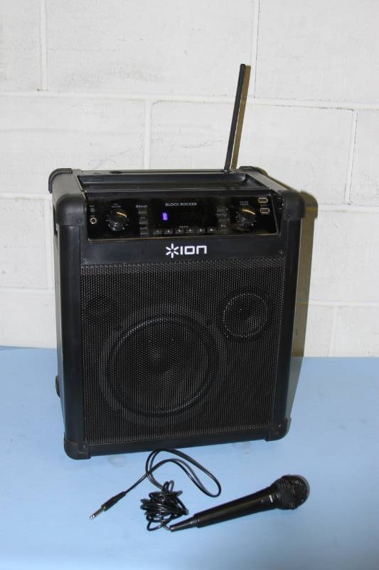 lot 71 image: Ion Block Rocker Bluetooth Portable Audio System  Speaker with Microphone