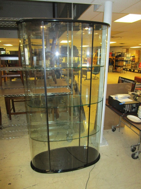 lot 601 image: CONTEMPORARY GLASS CURIO CABINET