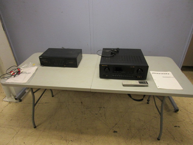 lot 625 image: MARANTZ SURROUND SOUND RECEIVER AND SONY DUAL CASSETTE DECK