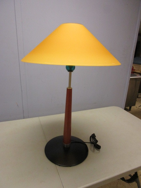 lot 635 image: TEAK LAMP