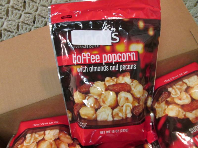 lot 45 image: Case of 12 Bags of Toffee Popcorn w...