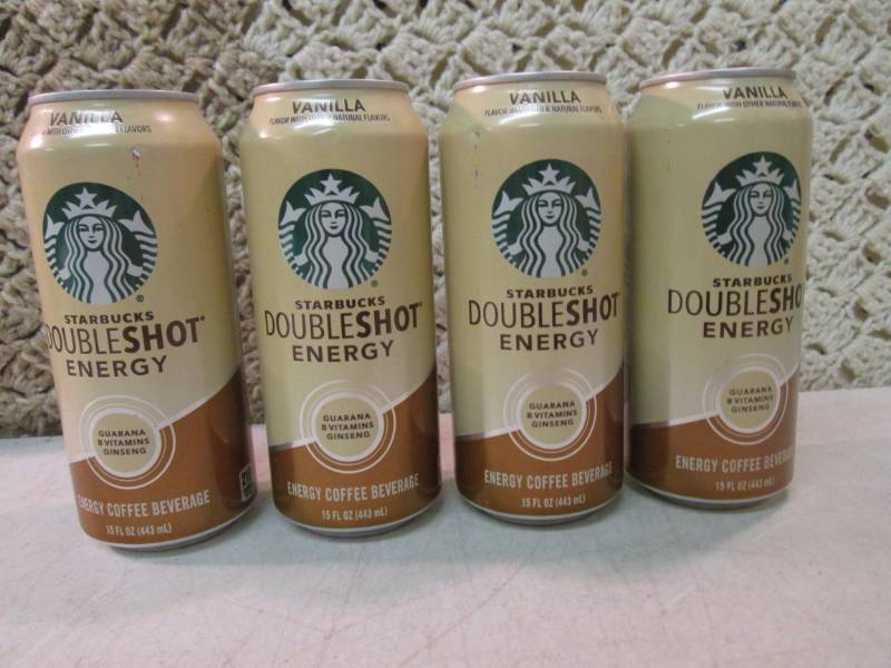 lot 77 image: 4 - 15 ounce Cans of Starbucks Vani...