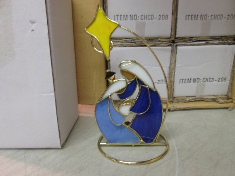 lot 118 image: Case of 12 Metal and Glass Candle H...