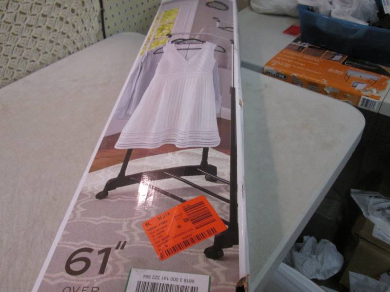 lot 136 image: Double Rod Garment Rack Open Box Re...