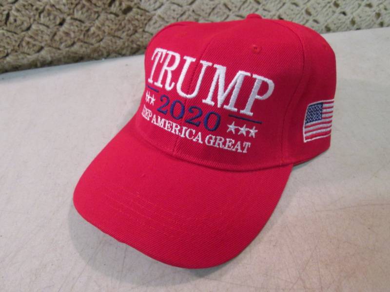 lot 160 image: Red Embroidered Trump 2020 Keep Ame...