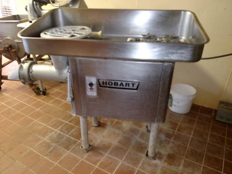 lot 1 image: Hobart 100 lb. Meat Grinder, 220 Vo...