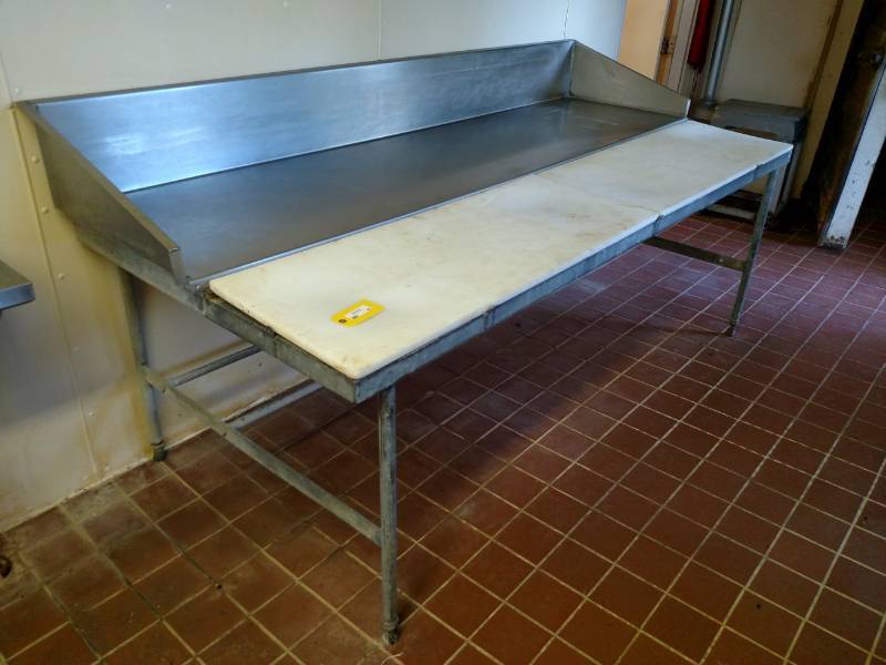 lot 13 image: Galvanized Prep Table, Stainless St...