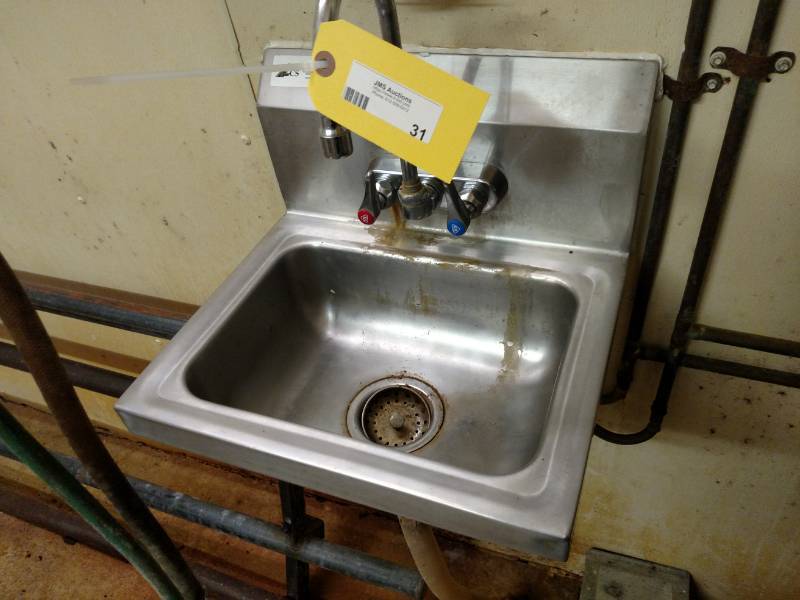 lot 31 image: Hand Wash Stainless Steel Sink, NSF...
