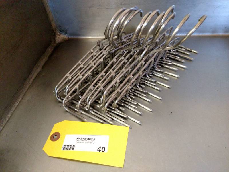 lot 40 image: (12) 9 Stainless Steel Smoker Hook...