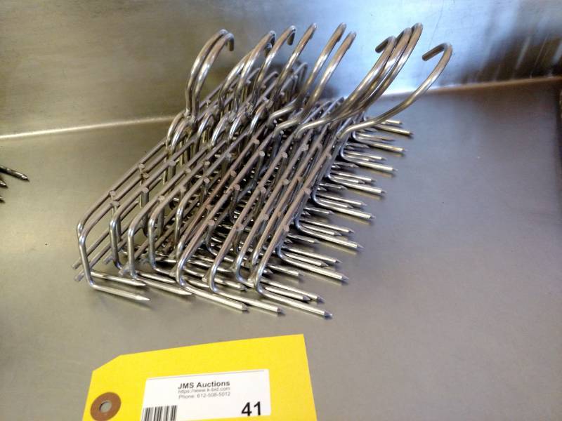 lot 41 image: (12) 9 Stainless Steel Smoker Hook...