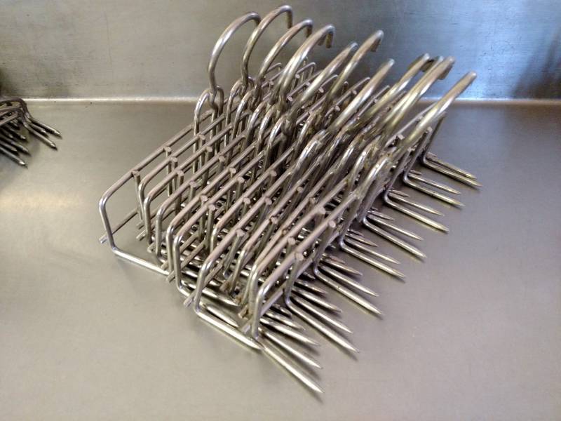 lot 42 image: (12) 9 Stainless Steel Smoker Hook...