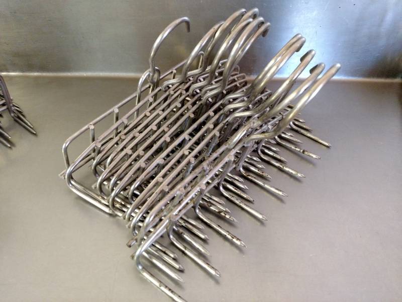 lot 43 image: (12) 9 Stainless Steel Smoker Hook...