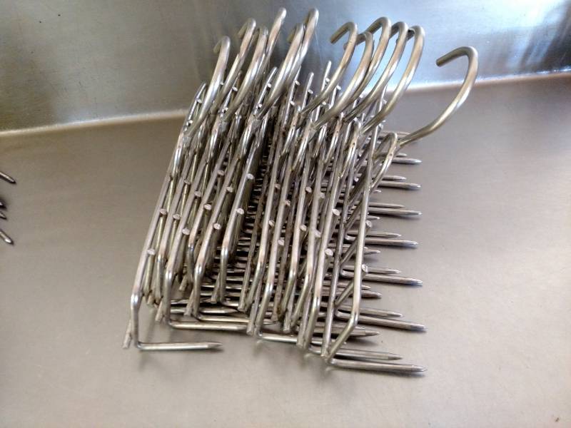 lot 44 image: (12) 9 Stainless Steel Smoker Hook...