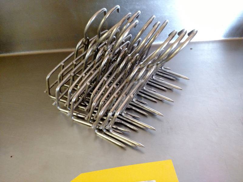 lot 45 image: (12) 6 Stainless Steel Smoker Hook...